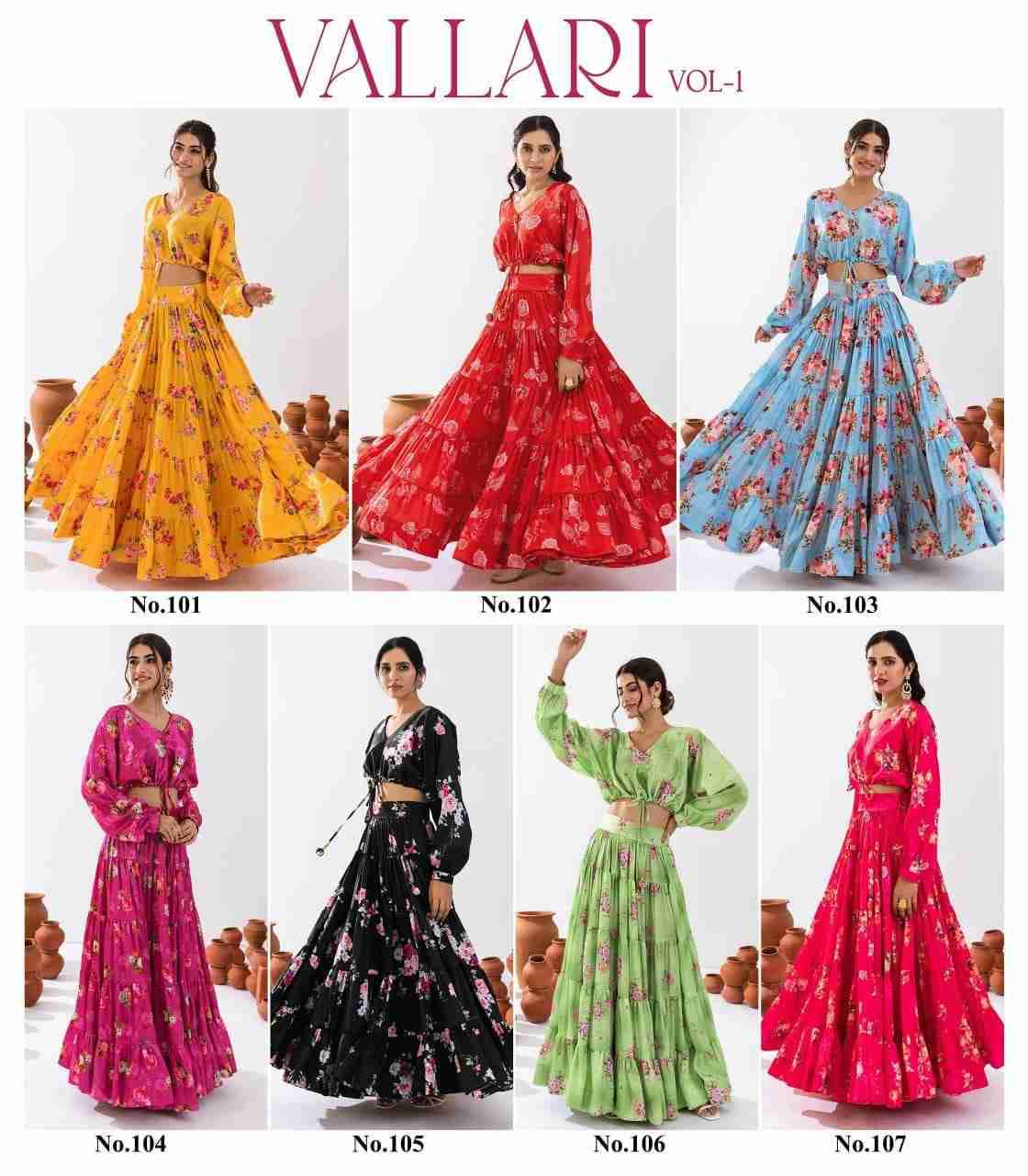 Vallari Vol-1 By Fashid Wholesale 101 To 107 Series Festive Wear Collection Beautiful Stylish Colorful Fancy Party Wear & Occasional Wear Chinnon Lehengas At Wholesale Price