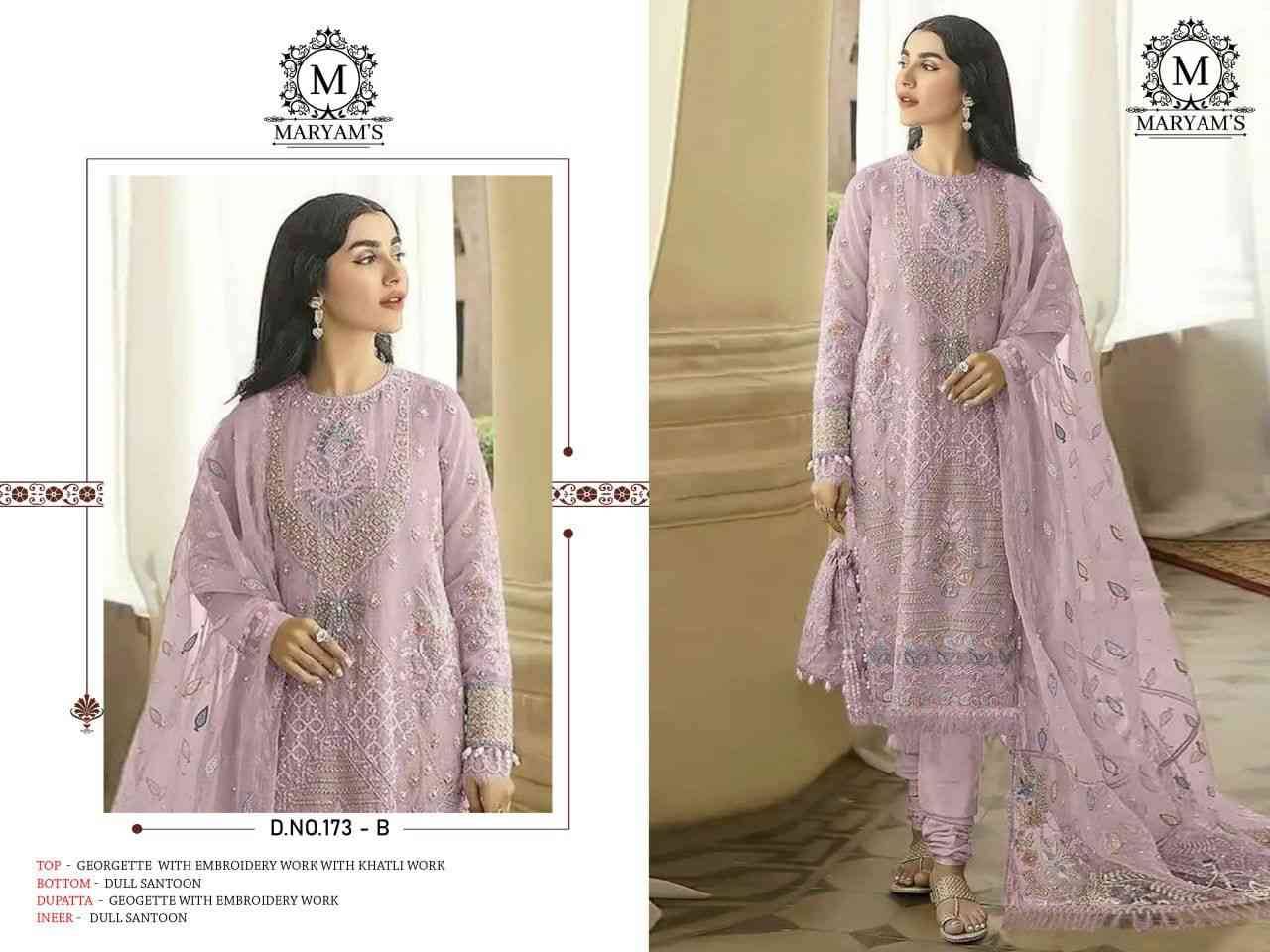 Maryams 173 Colours By Maryams 173-A To 173-D Series Pakistani Suits Beautiful Fancy Colorful Stylish Party Wear & Occasional Wear Georgette Embroidery Dresses At Wholesale Price