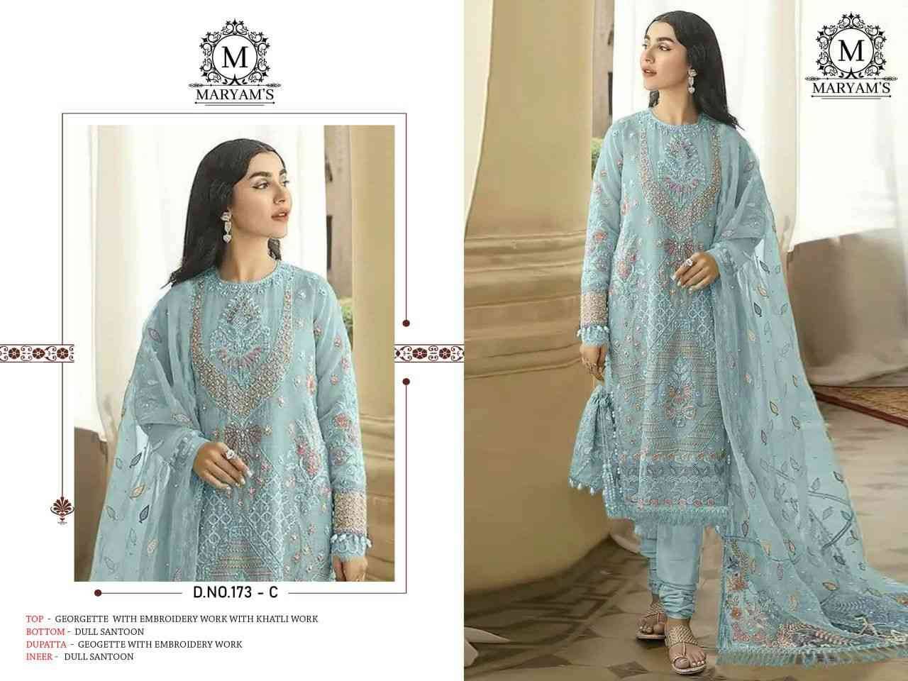 Maryams 173 Colours By Maryams 173-A To 173-D Series Pakistani Suits Beautiful Fancy Colorful Stylish Party Wear & Occasional Wear Georgette Embroidery Dresses At Wholesale Price