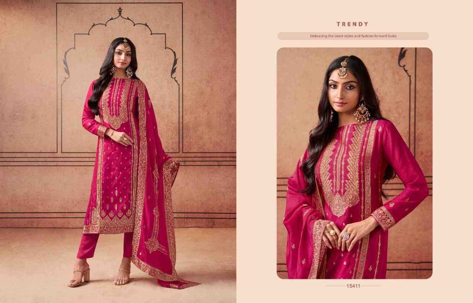 Aurum By Zisa 15411 To 15415 Series Beautiful Festive Suits Stylish Fancy Colorful Casual Wear & Ethnic Wear Tabby Silk Dresses At Wholesale Price