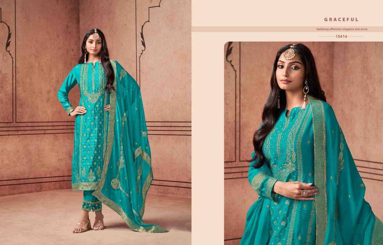 Aurum By Zisa 15411 To 15415 Series Beautiful Festive Suits Stylish Fancy Colorful Casual Wear & Ethnic Wear Tabby Silk Dresses At Wholesale Price