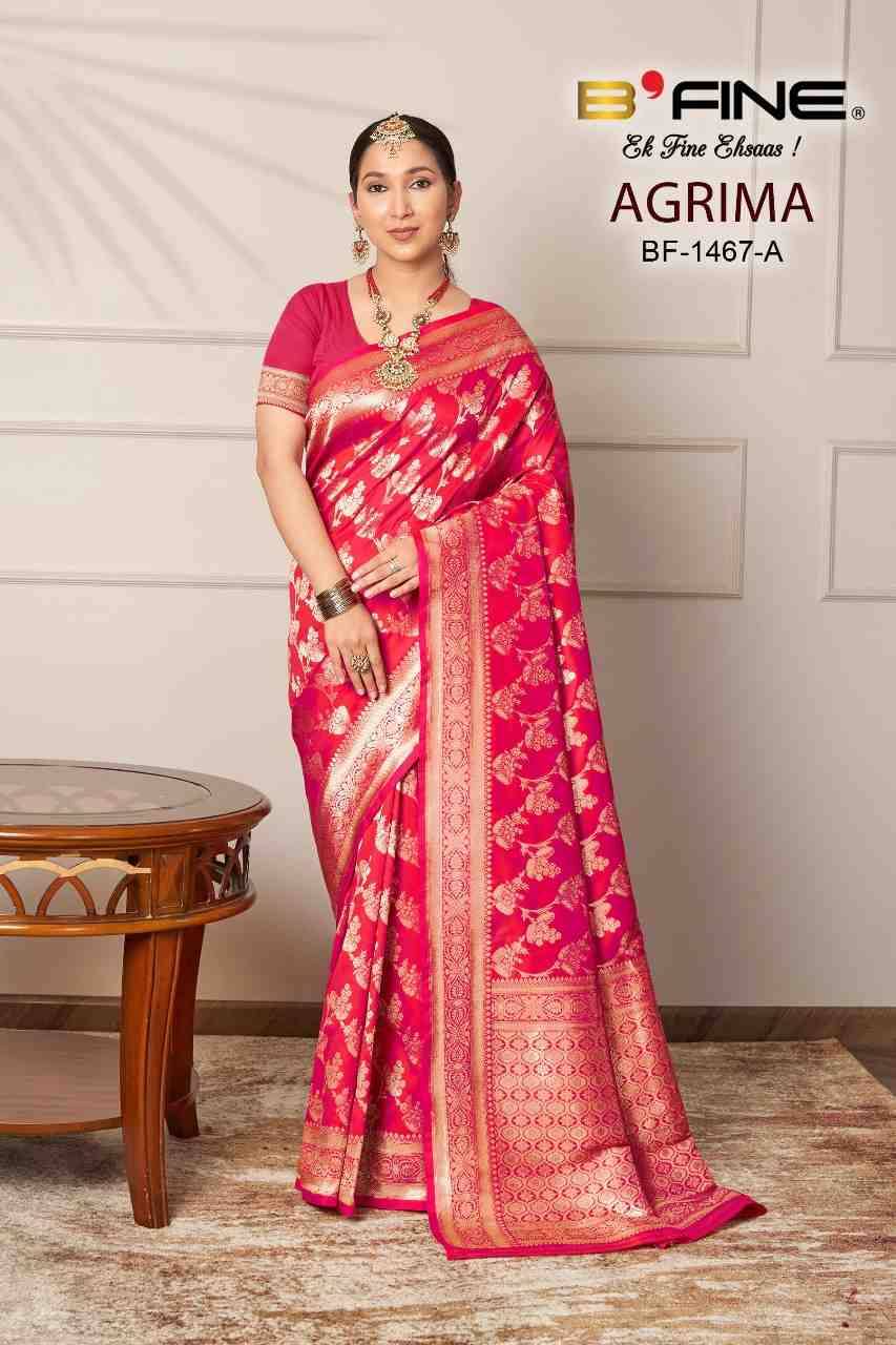 Agrima By BFine 1467-A To 1467-D Series Indian Traditional Wear Collection Beautiful Stylish Fancy Colorful Party Wear & Occasional Wear Silk Sarees At Wholesale Price