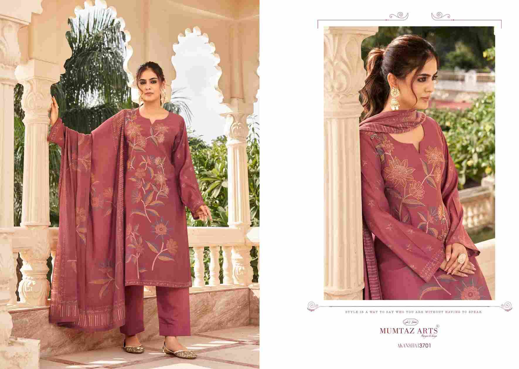 Akansha By Mumtaz Arts 3701 To 3706 Series Beautiful Festive Suits Colorful Stylish Fancy Casual Wear & Ethnic Wear Pure Muslin Print Dresses At Wholesale Price