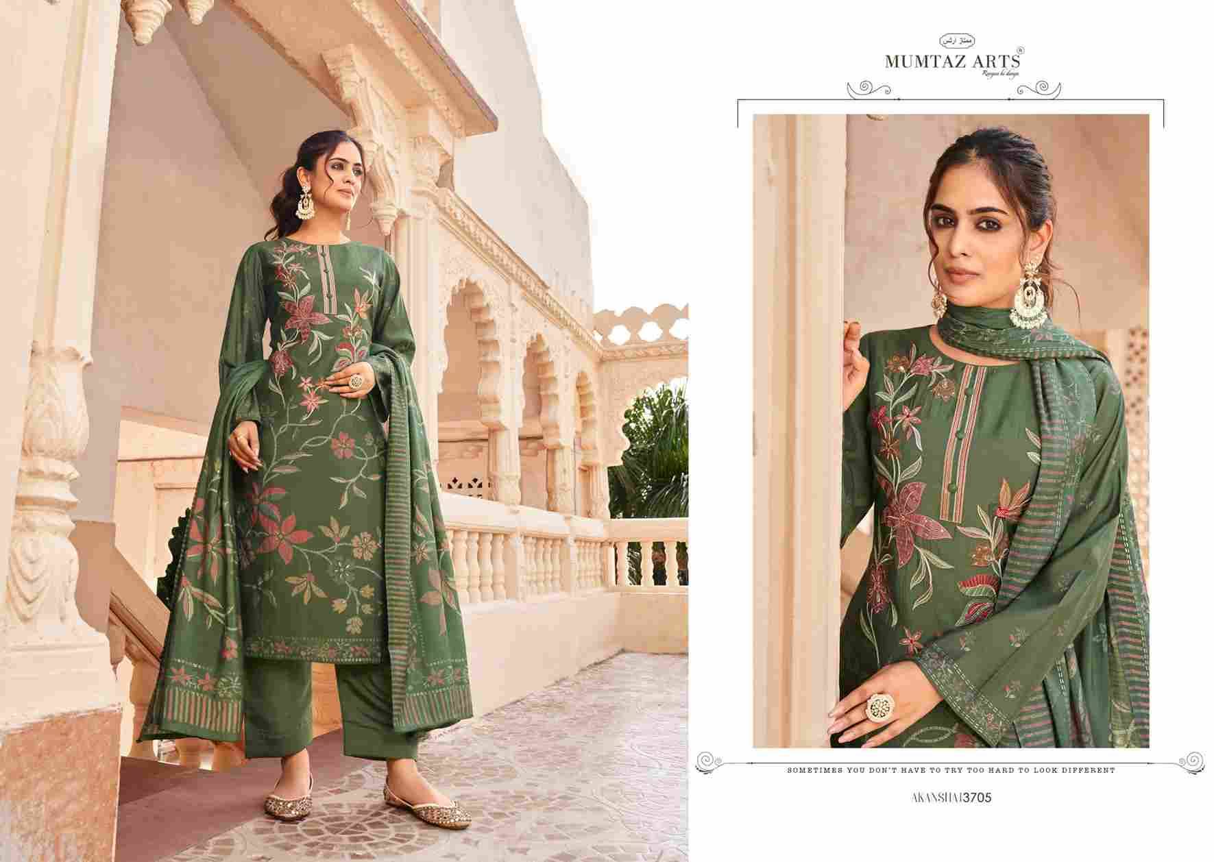 Akansha By Mumtaz Arts 3701 To 3706 Series Beautiful Festive Suits Colorful Stylish Fancy Casual Wear & Ethnic Wear Pure Muslin Print Dresses At Wholesale Price