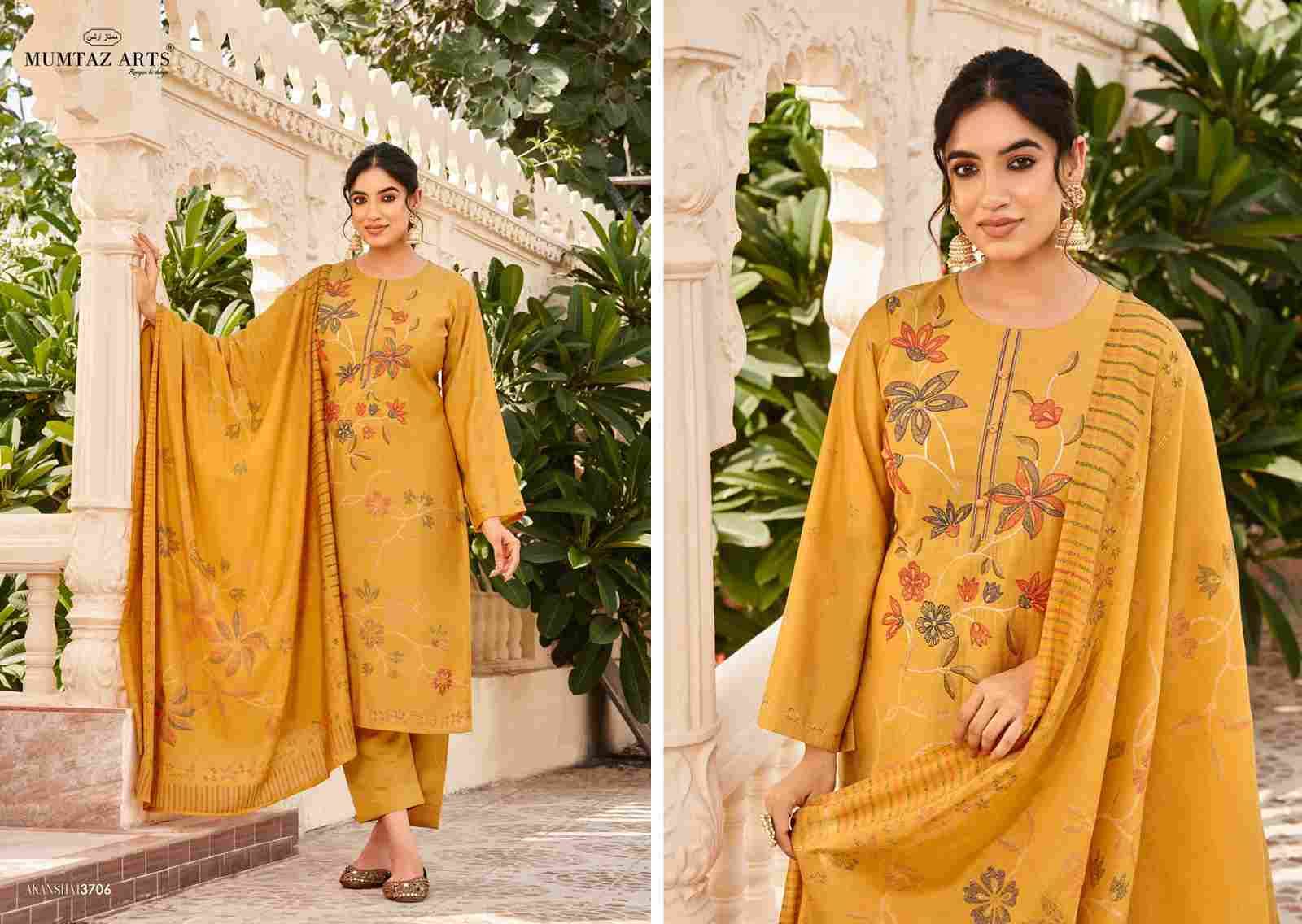 Akansha By Mumtaz Arts 3701 To 3706 Series Beautiful Festive Suits Colorful Stylish Fancy Casual Wear & Ethnic Wear Pure Muslin Print Dresses At Wholesale Price