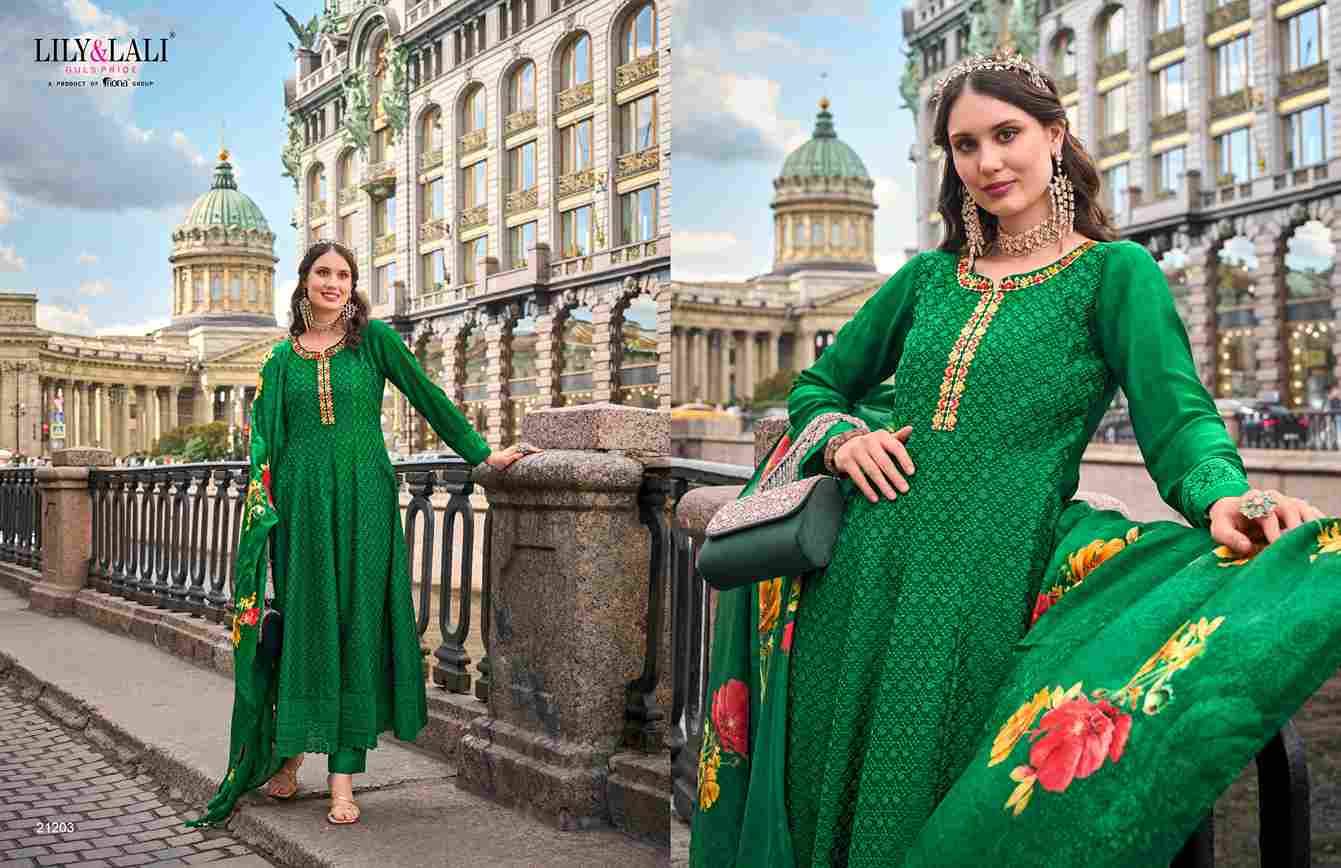 Alamzeb By Lily And Lali 21201 To 21206 Series Designer Festive Suits Collection Beautiful Stylish Fancy Colorful Party Wear & Occasional Wear Vichitra Silk Dresses At Wholesale Price