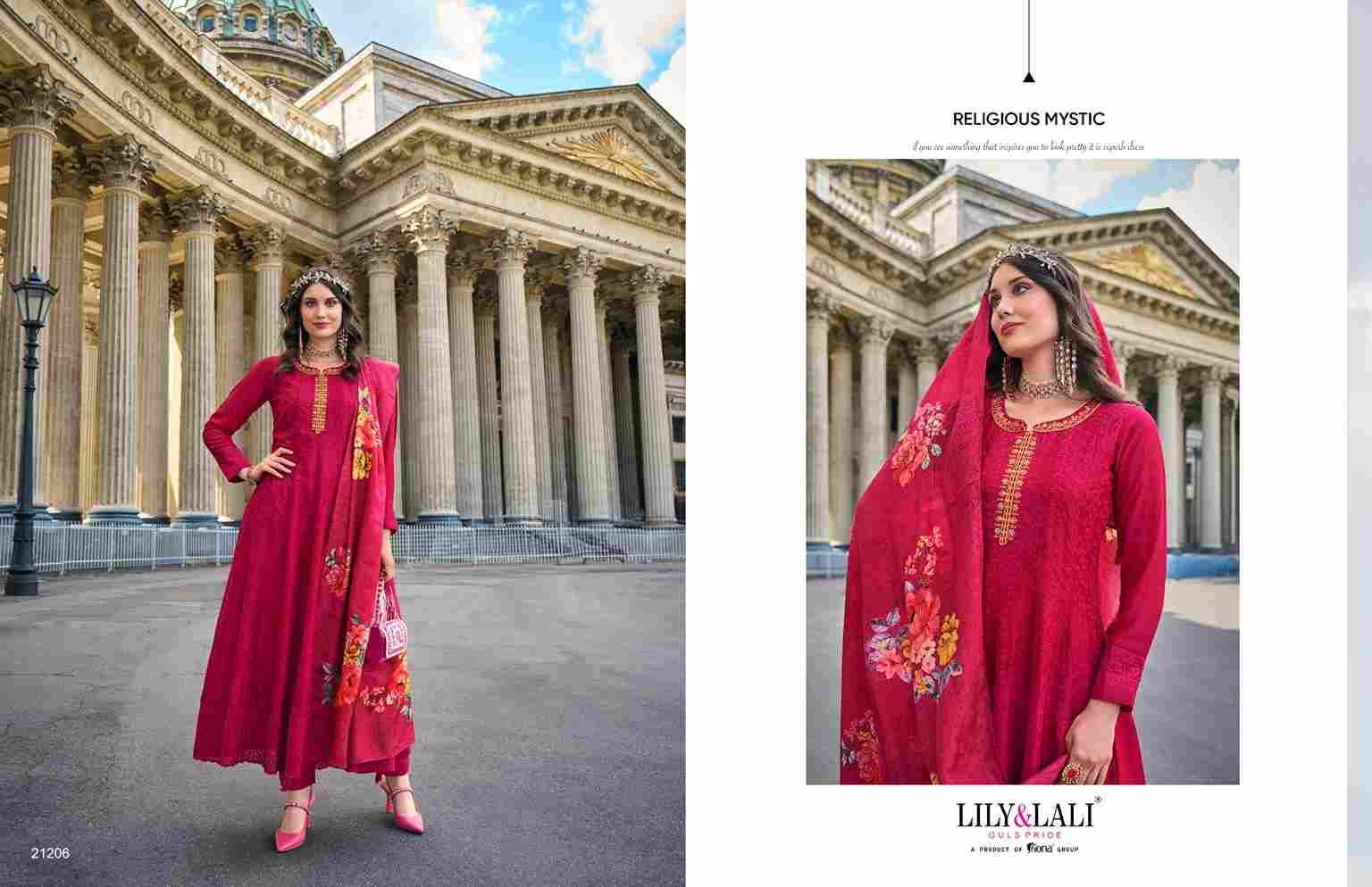 Alamzeb By Lily And Lali 21201 To 21206 Series Designer Festive Suits Collection Beautiful Stylish Fancy Colorful Party Wear & Occasional Wear Vichitra Silk Dresses At Wholesale Price