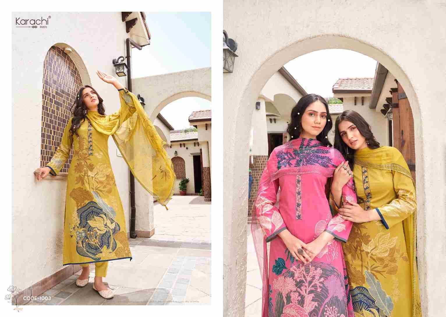 Bahara By Karachi Prints 1001 To 1006 Series Beautiful Festive Suits Colorful Stylish Fancy Casual Wear & Ethnic Wear Pure Jam Satin Print With Work Dresses At Wholesale Price