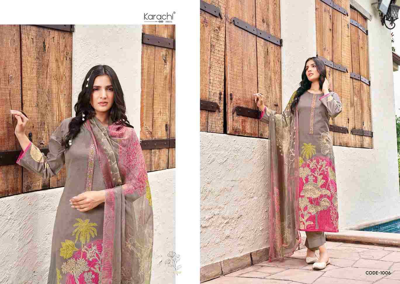 Bahara By Karachi Prints 1001 To 1006 Series Beautiful Festive Suits Colorful Stylish Fancy Casual Wear & Ethnic Wear Pure Jam Satin Print With Work Dresses At Wholesale Price