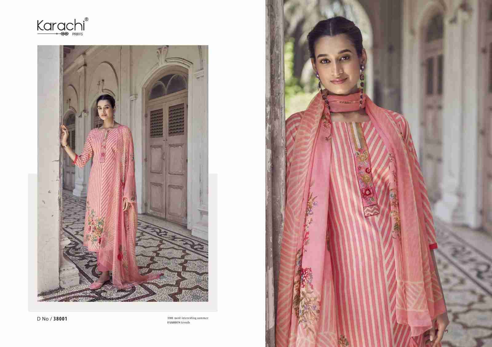 Flower Garden By Karachi Prints 38001 To 38006 Series Beautiful Festive Suits Colorful Stylish Fancy Casual Wear & Ethnic Wear Pure Cambric Print With Work Dresses At Wholesale Price