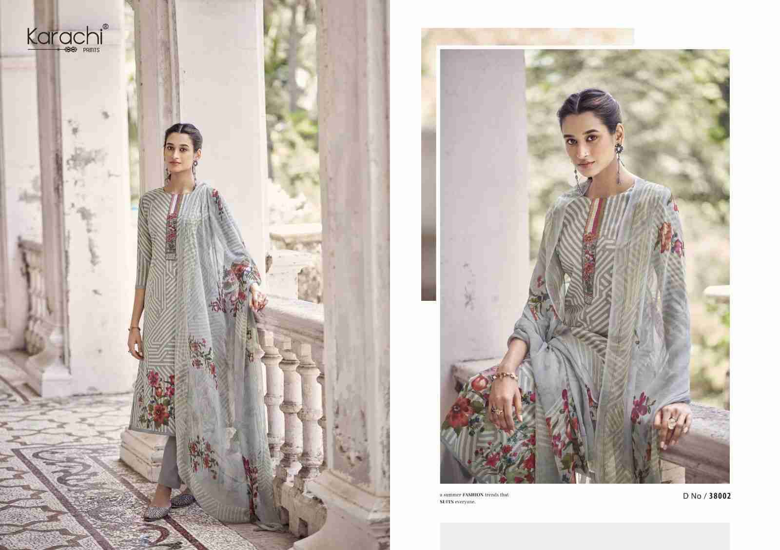 Flower Garden By Karachi Prints 38001 To 38006 Series Beautiful Festive Suits Colorful Stylish Fancy Casual Wear & Ethnic Wear Pure Cambric Print With Work Dresses At Wholesale Price