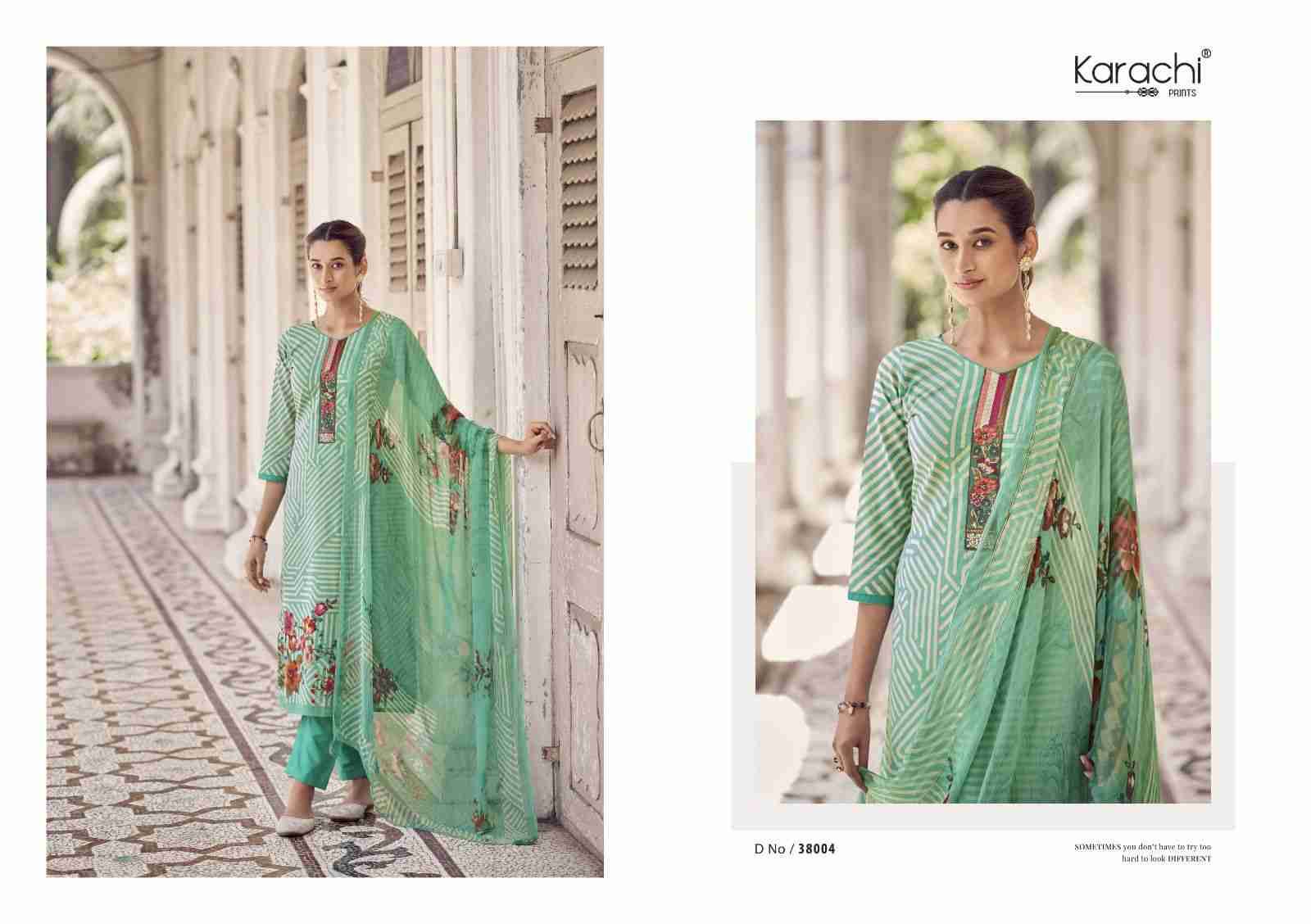 Flower Garden By Karachi Prints 38001 To 38006 Series Beautiful Festive Suits Colorful Stylish Fancy Casual Wear & Ethnic Wear Pure Cambric Print With Work Dresses At Wholesale Price