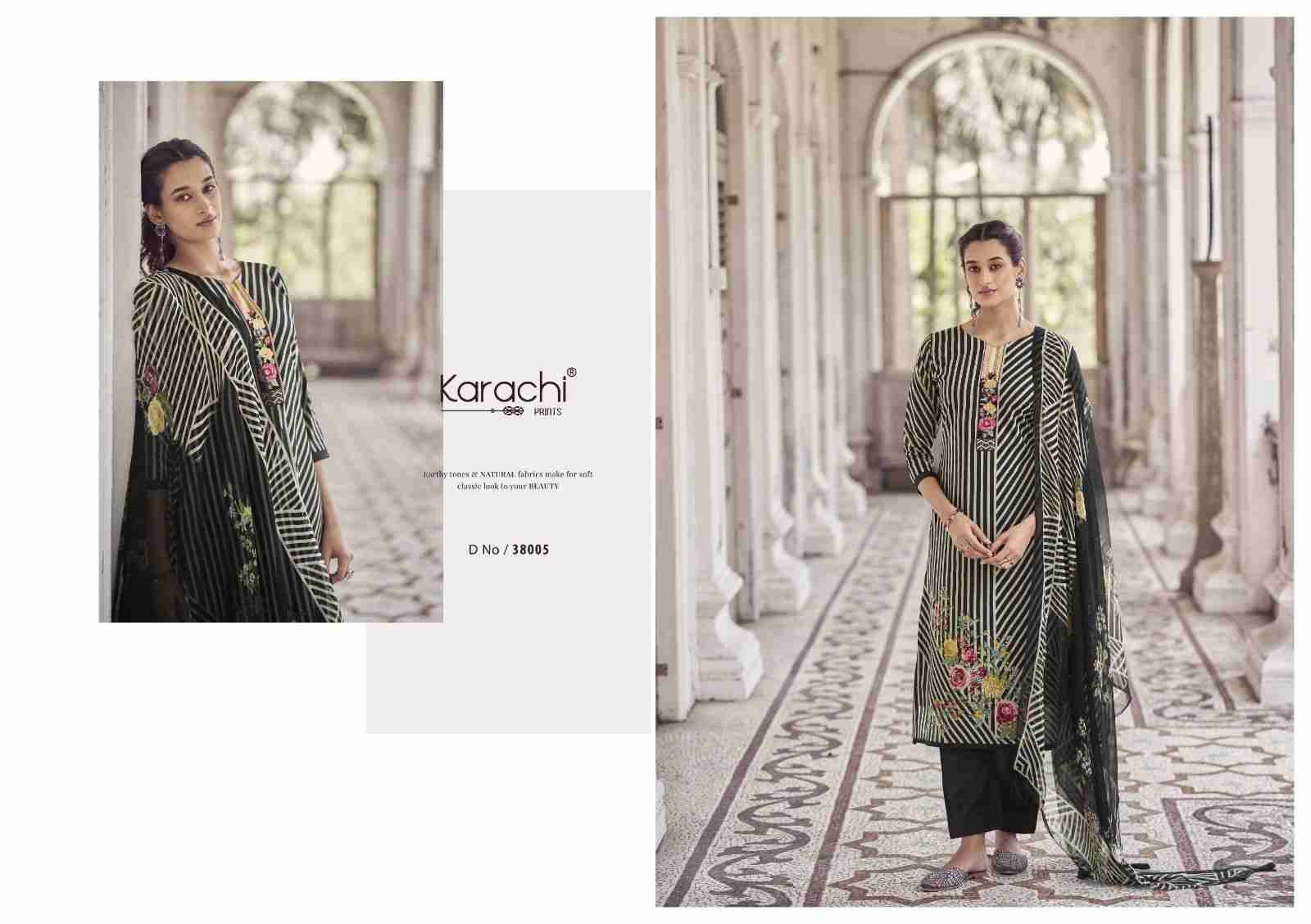 Flower Garden By Karachi Prints 38001 To 38006 Series Beautiful Festive Suits Colorful Stylish Fancy Casual Wear & Ethnic Wear Pure Cambric Print With Work Dresses At Wholesale Price