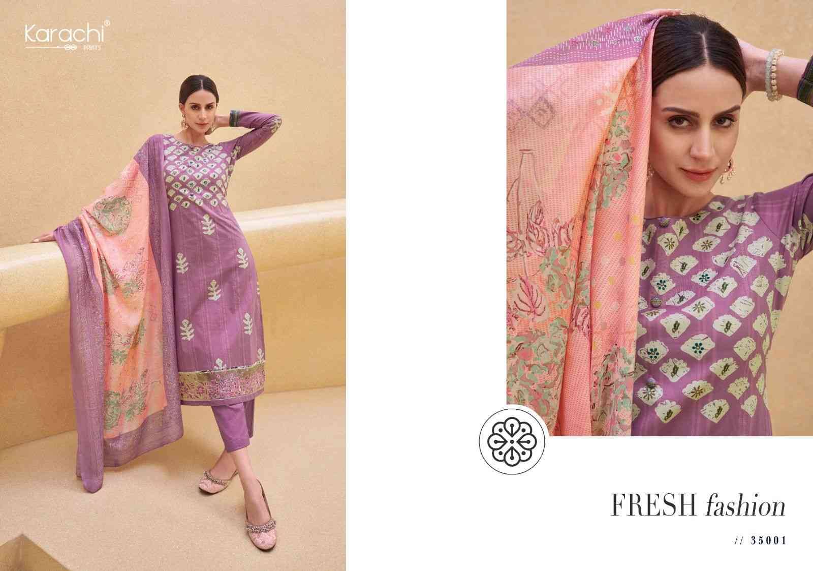 Amberlee By Karachi Prints 35001 To 35008 Series Beautiful Festive Suits Colorful Stylish Fancy Casual Wear & Ethnic Wear Pure Jam Satin Print With Work Dresses At Wholesale Price