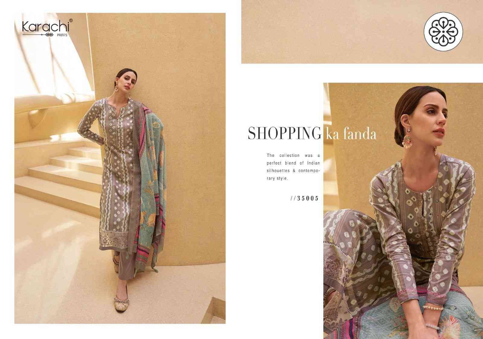 Amberlee By Karachi Prints 35001 To 35008 Series Beautiful Festive Suits Colorful Stylish Fancy Casual Wear & Ethnic Wear Pure Jam Satin Print With Work Dresses At Wholesale Price