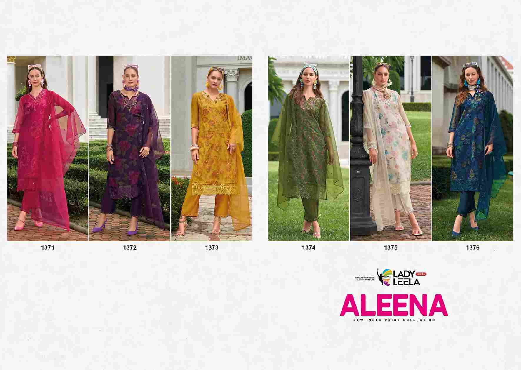 Aleena By Lady Leela 1371 To 1376 Series Designer Festive Suits Beautiful Fancy Stylish Colorful Party Wear & Occasional Wear Organza Embroidered Dresses At Wholesale Price