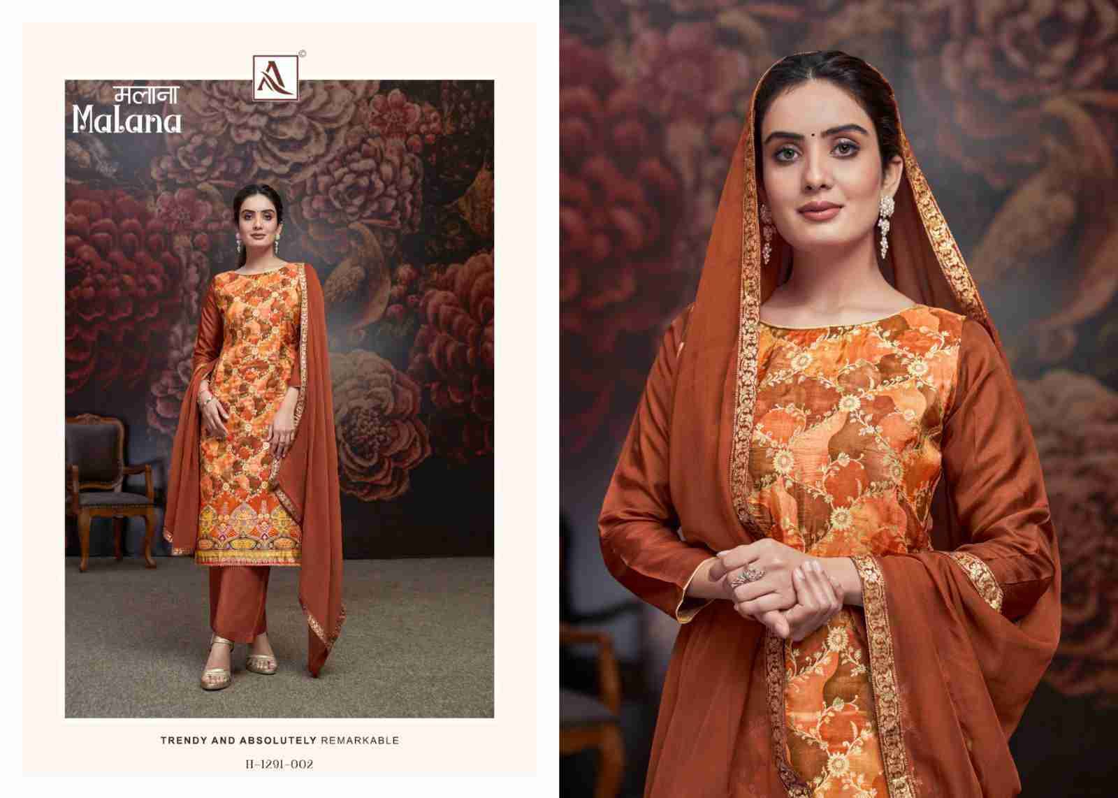 Malana By Alok Suit 1291-001 To 1291-004 Series Beautiful Stylish Festive Suits Fancy Colorful Casual Wear & Ethnic Wear & Ready To Wear Pure Viscose Jacquard Dresses At Wholesale Price