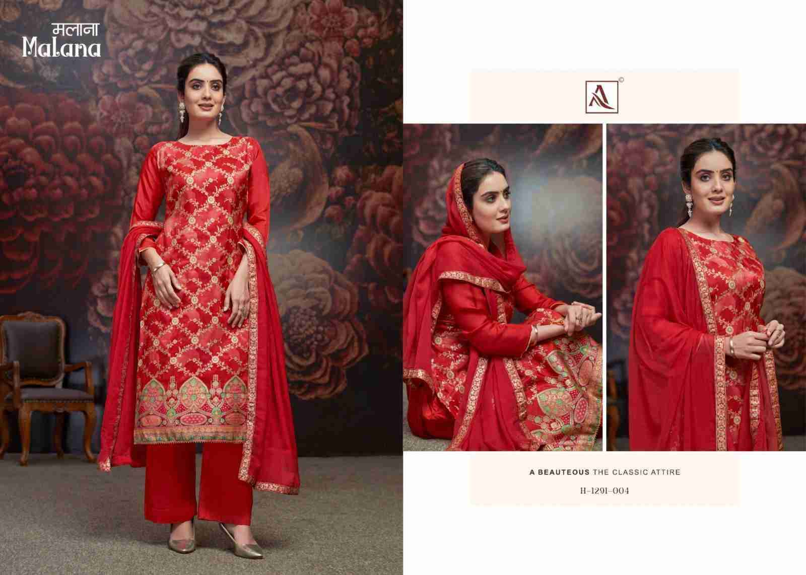 Malana By Alok Suit 1291-001 To 1291-004 Series Beautiful Stylish Festive Suits Fancy Colorful Casual Wear & Ethnic Wear & Ready To Wear Pure Viscose Jacquard Dresses At Wholesale Price