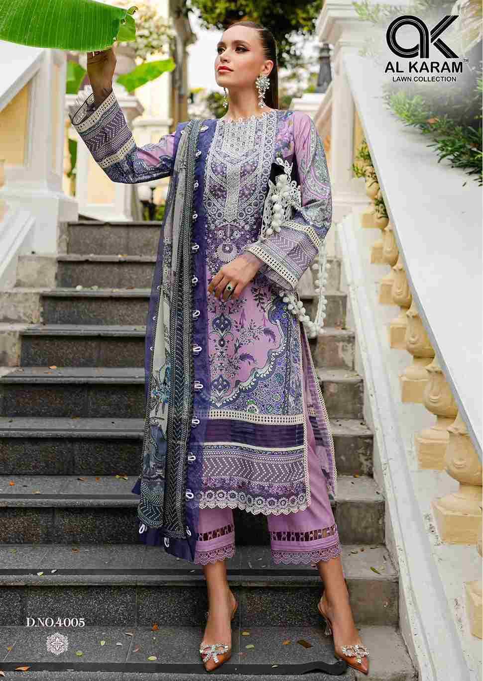 Florence Vol-4 By Al Karam Lawn Collection 4001 To 4006 Series Beautiful Pakistani Suits Stylish Fancy Colorful Casual Wear & Ethnic Wear Pure Cambric Dresses At Wholesale Price