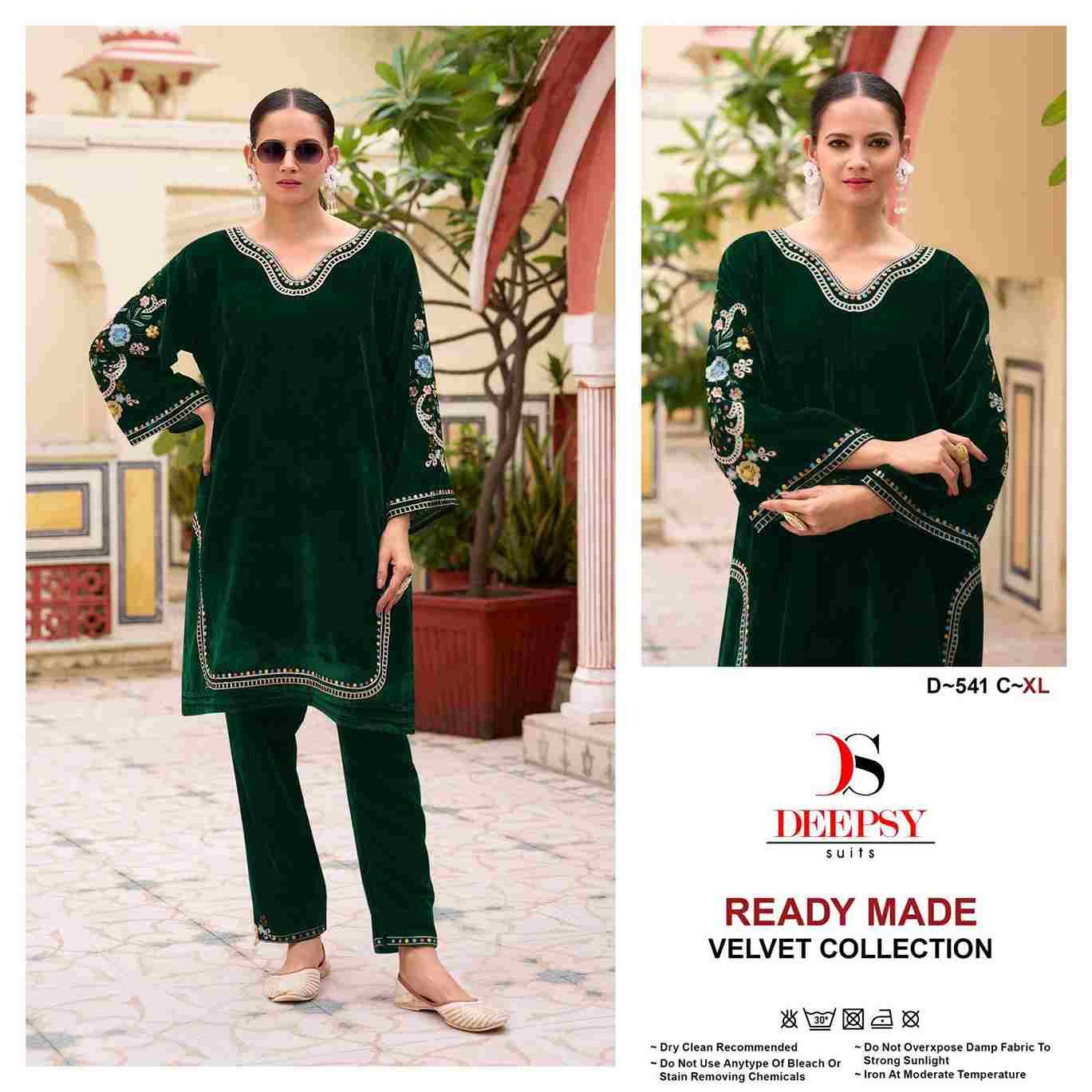 Deepsy Hit Design 541 Colours By Deepsy Suits 541-A To 541-D Series Designer Pakistani Suits Collection Beautiful Stylish Fancy Colorful Party Wear & Occasional Wear Velvet Kurtis With Bottom At Wholesale Price