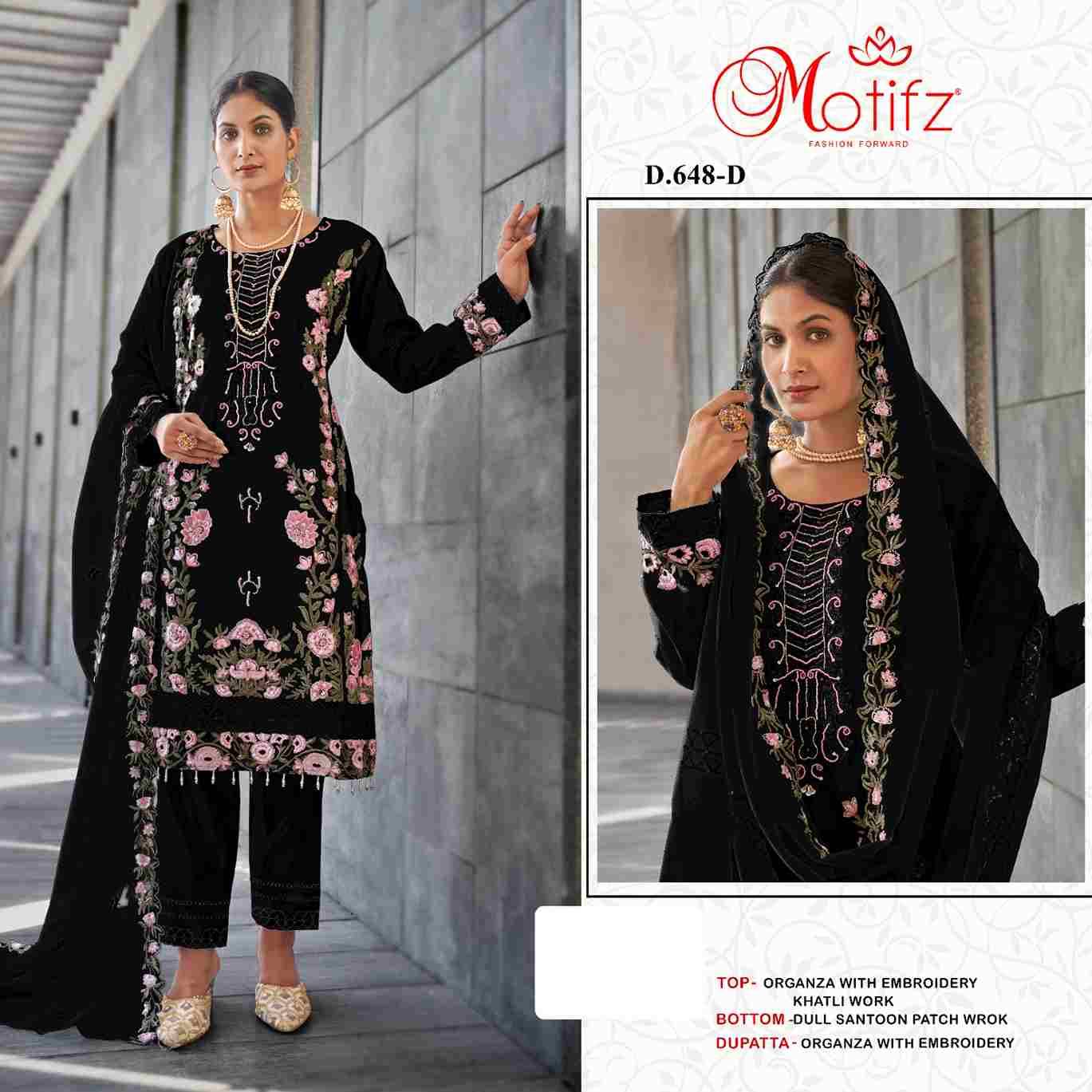 Motifz Hit Design 648 Colours By Motifz 648-A To 648-D Series Beautiful Pakistani Suits Colorful Stylish Fancy Casual Wear & Ethnic Wear Organza Dresses At Wholesale Price