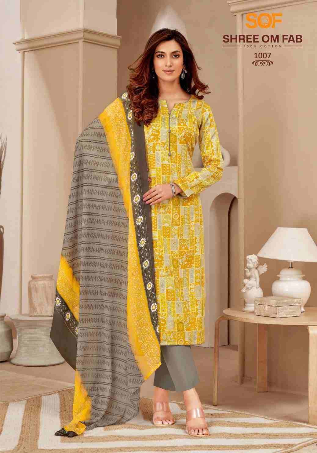 Nayraa Vol-1 By Shree Om Fabs 1001 To 1010 Series Beautiful Festive Suits Stylish Fancy Colorful Casual Wear & Ethnic Wear Pure Cotton Print Dresses At Wholesale Price