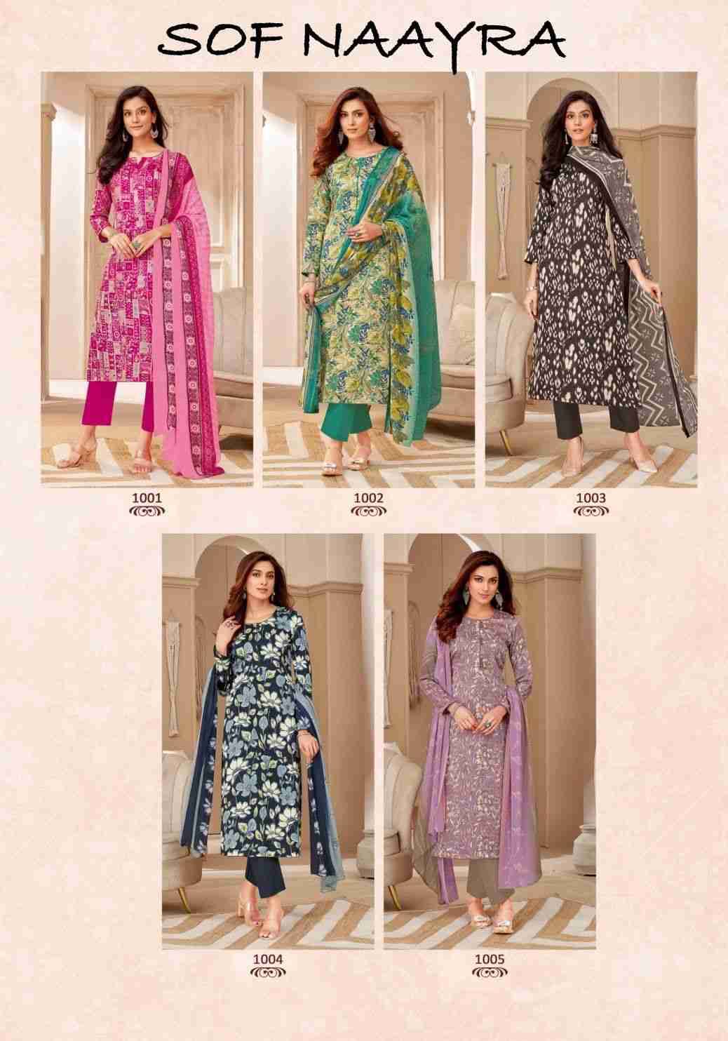 Nayraa Vol-1 By Shree Om Fabs 1001 To 1010 Series Beautiful Festive Suits Stylish Fancy Colorful Casual Wear & Ethnic Wear Pure Cotton Print Dresses At Wholesale Price