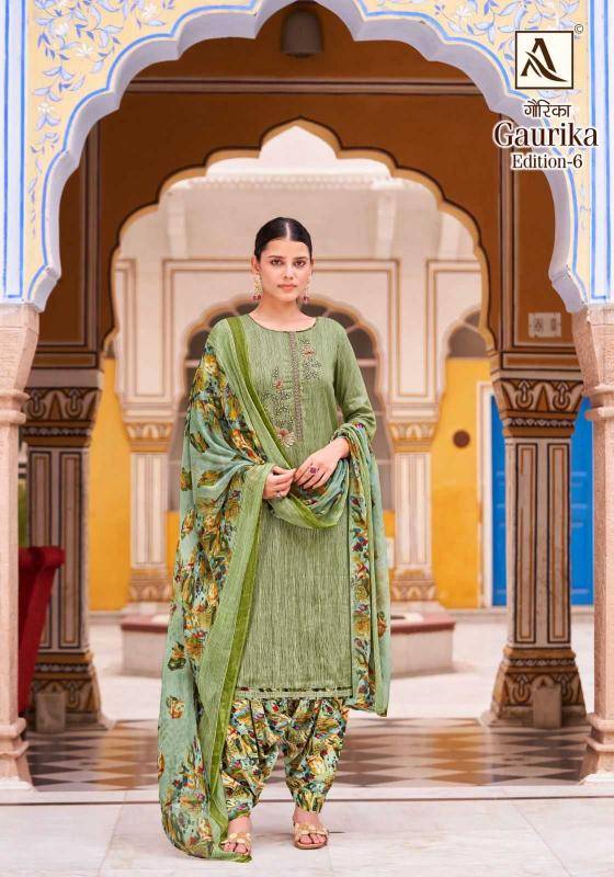 Gaurika Vol-6 By Alok Suit 1591-001 To 1591-006 Series Beautiful Festive Suits Stylish Fancy Colorful Casual Wear & Ethnic Wear Pure Jam Print Embroidered Dresses At Wholesale Price