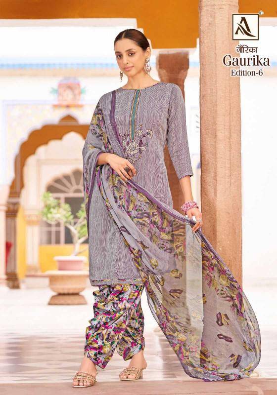 Gaurika Vol-6 By Alok Suit 1591-001 To 1591-006 Series Beautiful Festive Suits Stylish Fancy Colorful Casual Wear & Ethnic Wear Pure Jam Print Embroidered Dresses At Wholesale Price