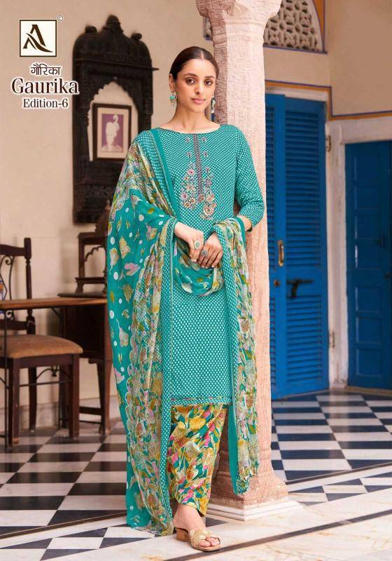 Gaurika Vol-6 By Alok Suit 1591-001 To 1591-006 Series Beautiful Festive Suits Stylish Fancy Colorful Casual Wear & Ethnic Wear Pure Jam Print Embroidered Dresses At Wholesale Price