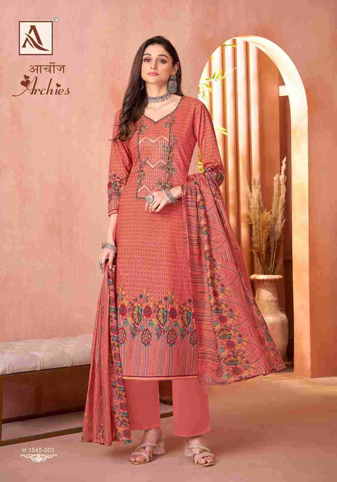 Archies By Alok Suit 1545-001 To 1545-008 Series Beautiful Festive Suits Stylish Fancy Colorful Casual Wear & Ethnic Wear Pure Cambric Cotton Embroidered Dresses At Wholesale Price