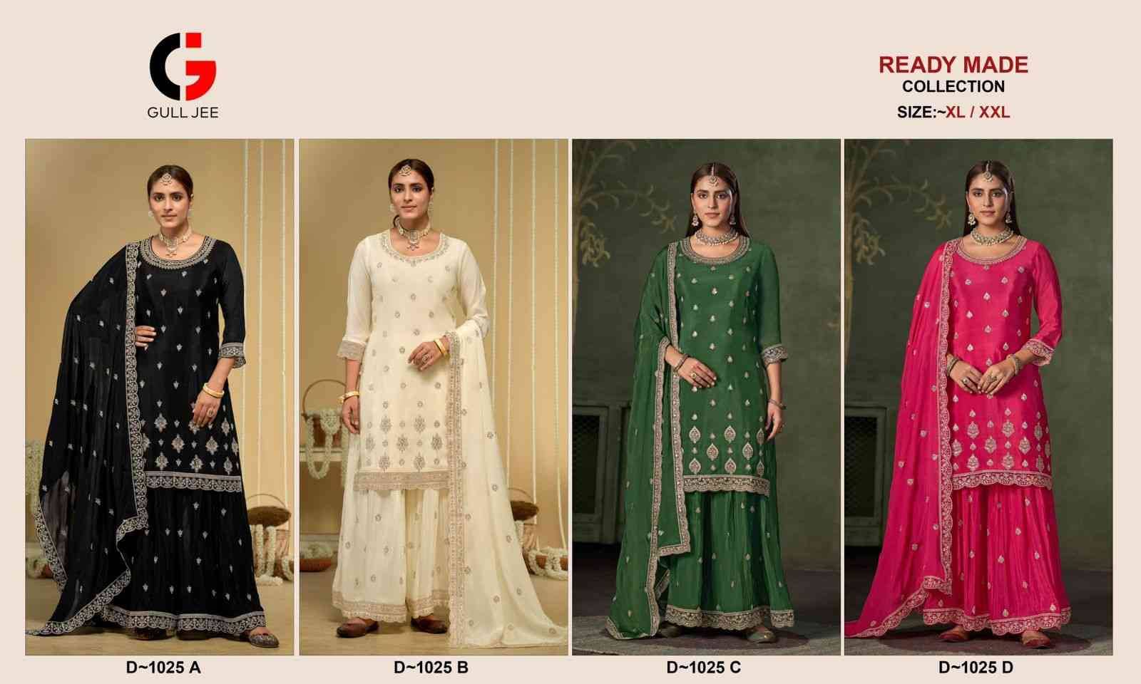 Gull Jee 1025 Colours By Gull Jee 1025-A To 1025-D Series Beautiful Stylish Sharara Suits Fancy Colorful Casual Wear & Ethnic Wear & Ready To Wear Pure Viscose Chinnon Dresses At Wholesale Price