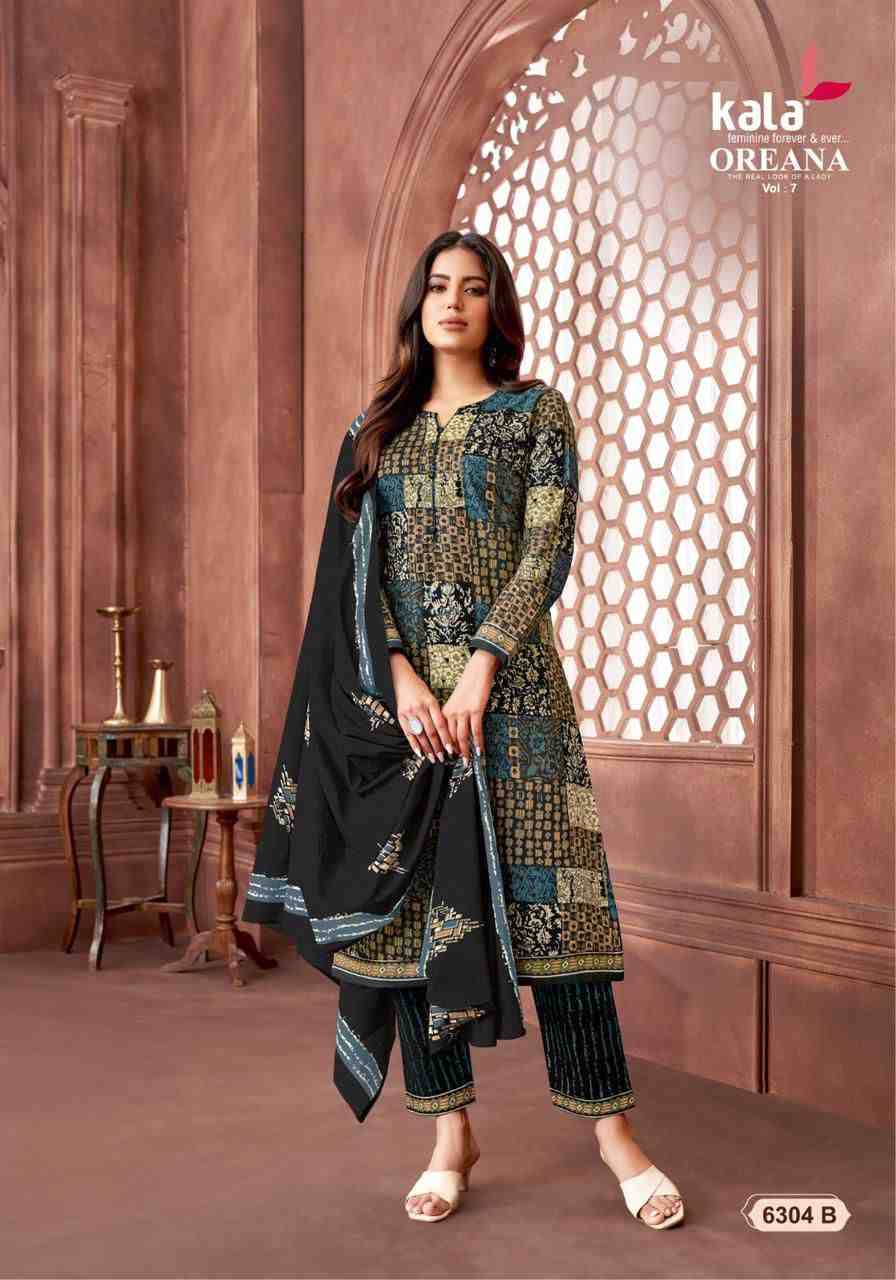 Oreana Vol-7 By Kala 6301-B To 6312-B Series Beautiful Suits Colorful Stylish Fancy Casual Wear & Ethnic Wear Pure Cotton Print Dresses At Wholesale Price