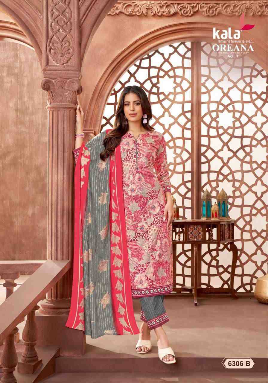 Oreana Vol-7 By Kala 6301-B To 6312-B Series Beautiful Suits Colorful Stylish Fancy Casual Wear & Ethnic Wear Pure Cotton Print Dresses At Wholesale Price