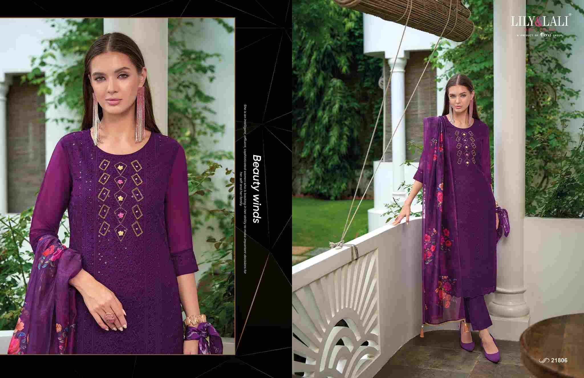 Organza Chikan Kari Vol-3 By Lily And Lali 21801 To 21806 Series Designer Festive Suits Collection Beautiful Stylish Fancy Colorful Party Wear & Occasional Wear Organza With Work Dresses At Wholesale Price