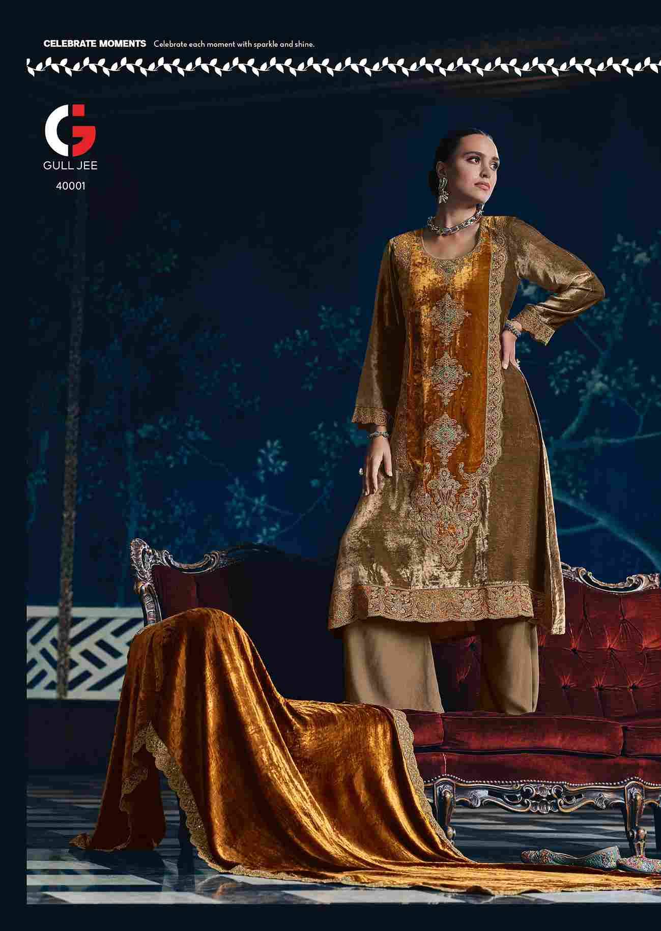 Shaheen By Gull Jee 40001 To 40006 Series Beautiful Festive Suits Colorful Stylish Fancy Casual Wear & Ethnic Wear Viscose Velvet Embroidered Dresses At Wholesale Price