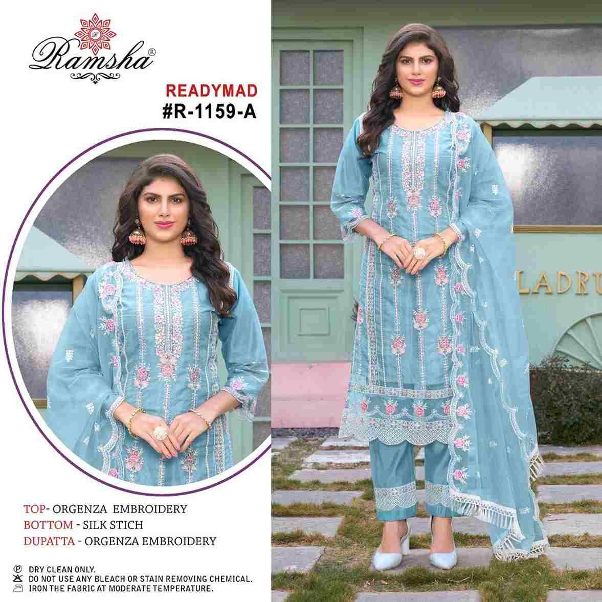 Ramsha 1159 Colours By Ramsha 1159-A To 1159-D Series Beautiful Pakistani Suits Colorful Stylish Fancy Casual Wear & Ethnic Wear Organza Dresses At Wholesale Price