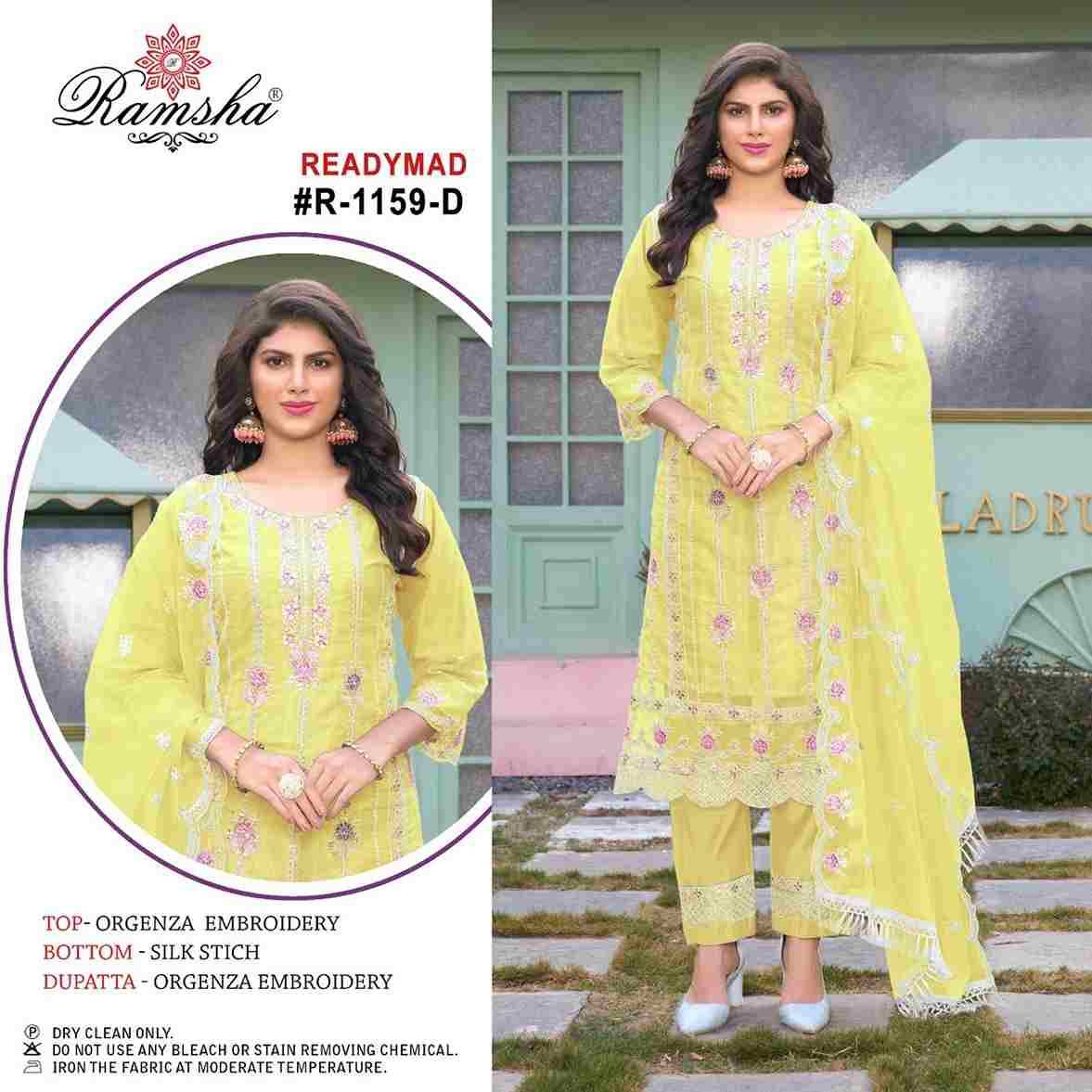 Ramsha 1159 Colours By Ramsha 1159-A To 1159-D Series Beautiful Pakistani Suits Colorful Stylish Fancy Casual Wear & Ethnic Wear Organza Dresses At Wholesale Price