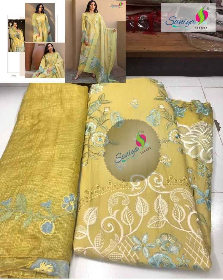 Saniya Trendz Hit Design 3003 By Saniya Trendz Beautiful Pakistani Suits Colorful Stylish Fancy Casual Wear & Ethnic Wear Cotton Embroidered Dresses At Wholesale Price