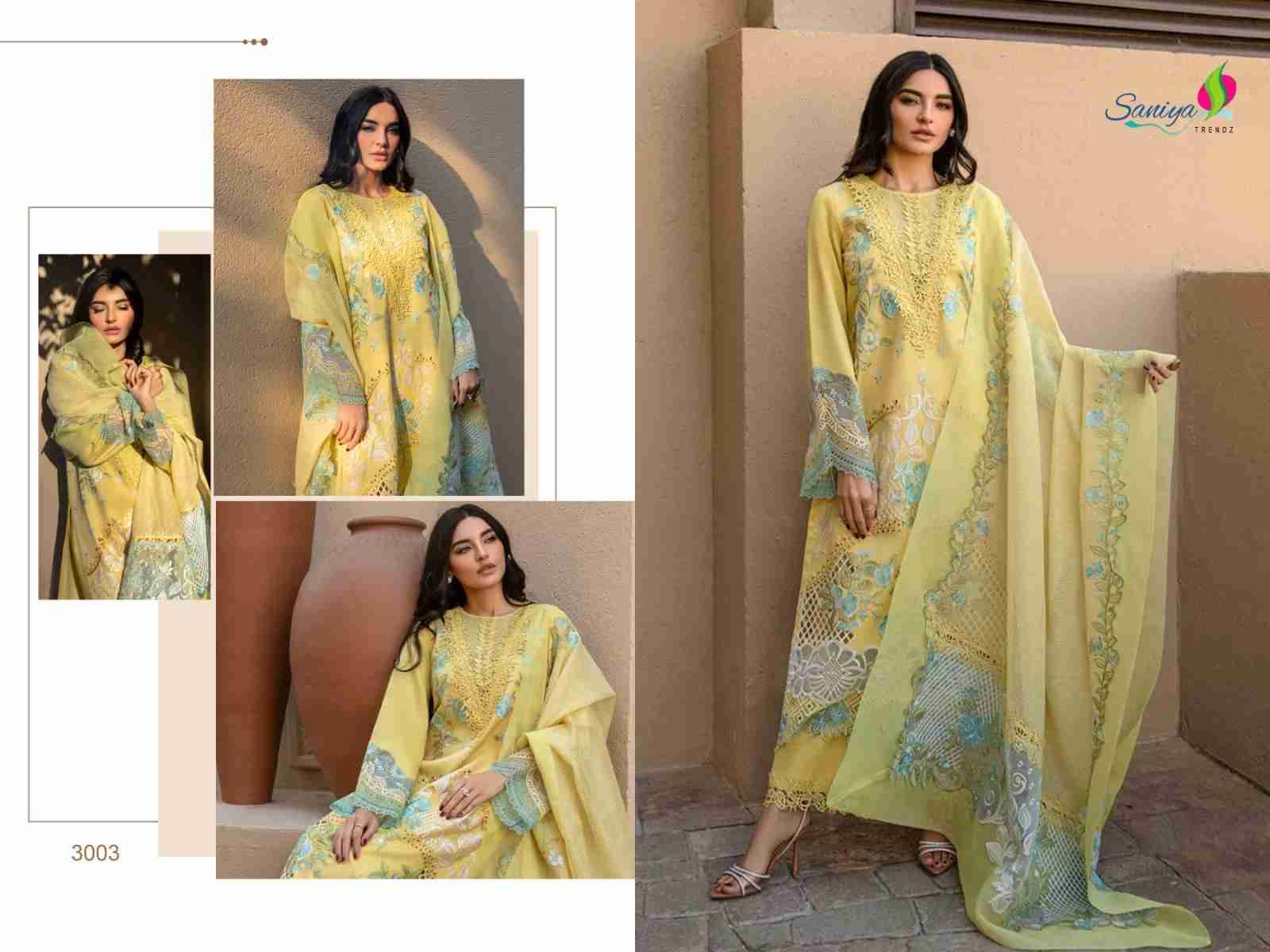 Saniya Trendz Hit Design 3003 By Saniya Trendz Beautiful Pakistani Suits Colorful Stylish Fancy Casual Wear & Ethnic Wear Cotton Embroidered Dresses At Wholesale Price