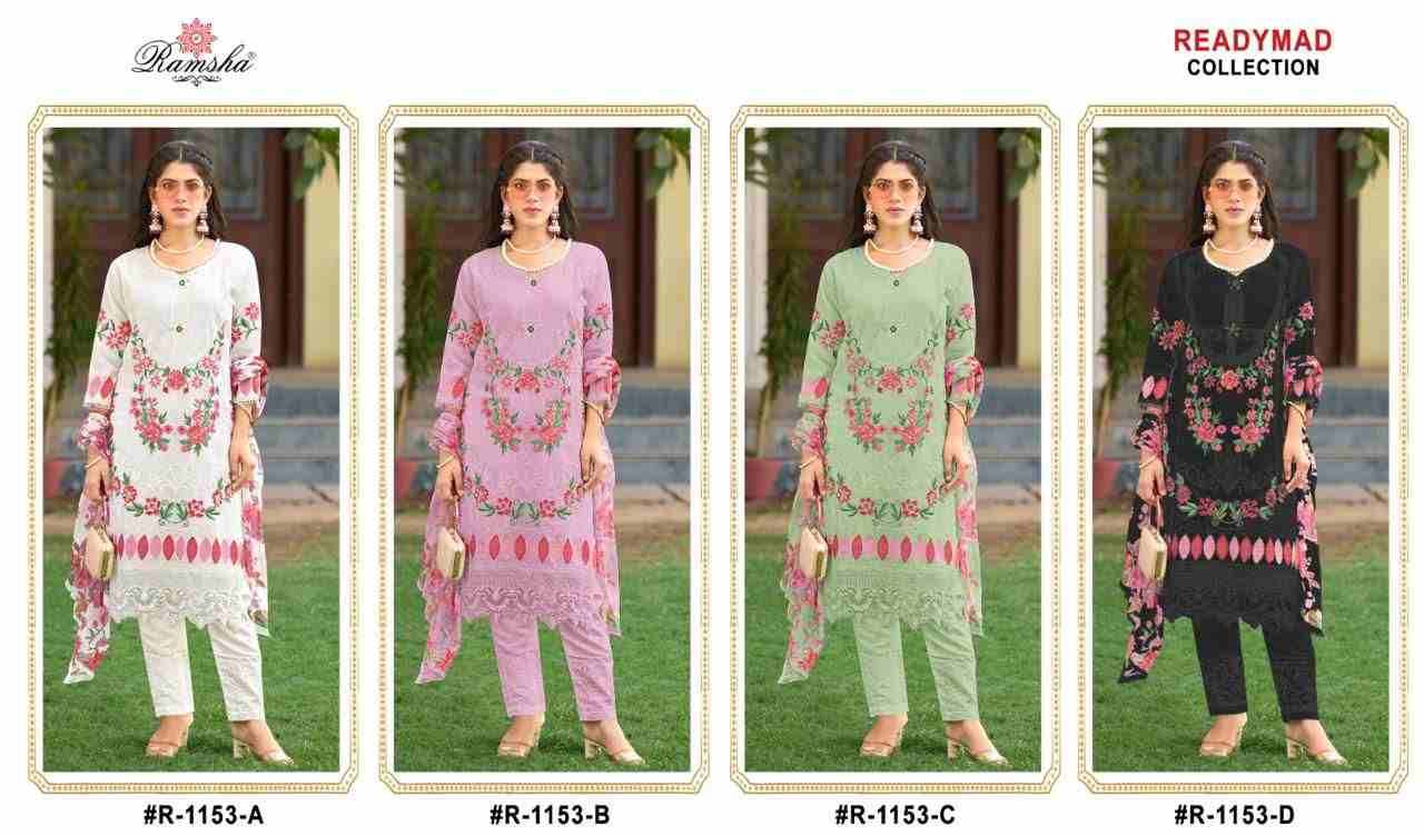 Ramsha 1153 Colours By Ramsha 1153-A To 1153-D Series Beautiful Pakistani Suits Colorful Stylish Fancy Casual Wear & Ethnic Wear Georgette Dresses At Wholesale Price