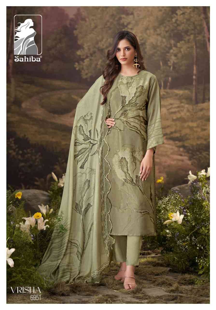 Vrisha By Sahiba Fabrics Beautiful Festive Suits Colorful Stylish Fancy Casual Wear & Ethnic Wear Viscose Shimmer Dresses At Wholesale Price