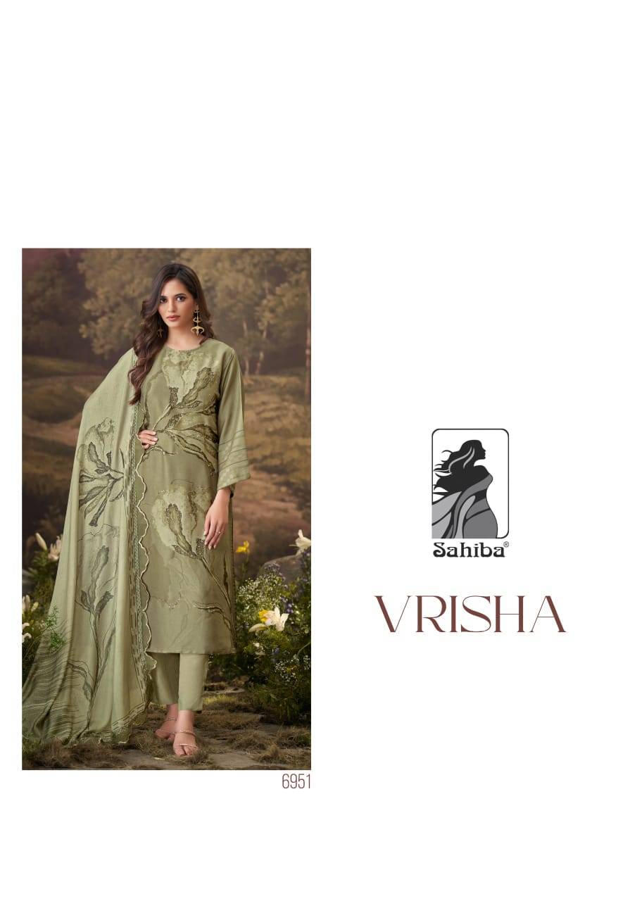 Vrisha By Sahiba Fabrics Beautiful Festive Suits Colorful Stylish Fancy Casual Wear & Ethnic Wear Viscose Shimmer Dresses At Wholesale Price