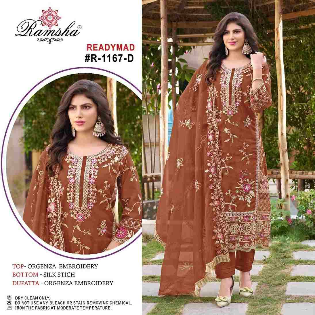 Ramsha 1167 Colours By Ramsha 1167-A To 1167-D Series Beautiful Pakistani Suits Colorful Stylish Fancy Casual Wear & Ethnic Wear Organza Dresses At Wholesale Price