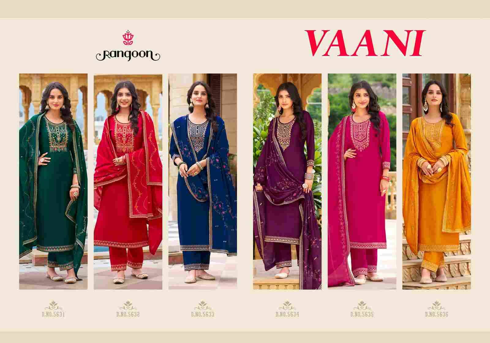 Vaani By Rangoon 5631 To 5636 Series Beautiful Festive Suits Stylish Fancy Colorful Casual Wear & Ethnic Wear Silk Dresses At Wholesale Price