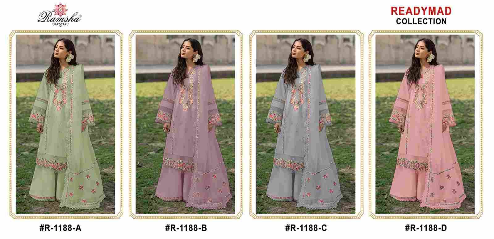 Ramsha 1188 Colours By Ramsha 1188-A To 1188-D Series Beautiful Pakistani Suits Colorful Stylish Fancy Casual Wear & Ethnic Wear Georgette Dresses At Wholesale Price