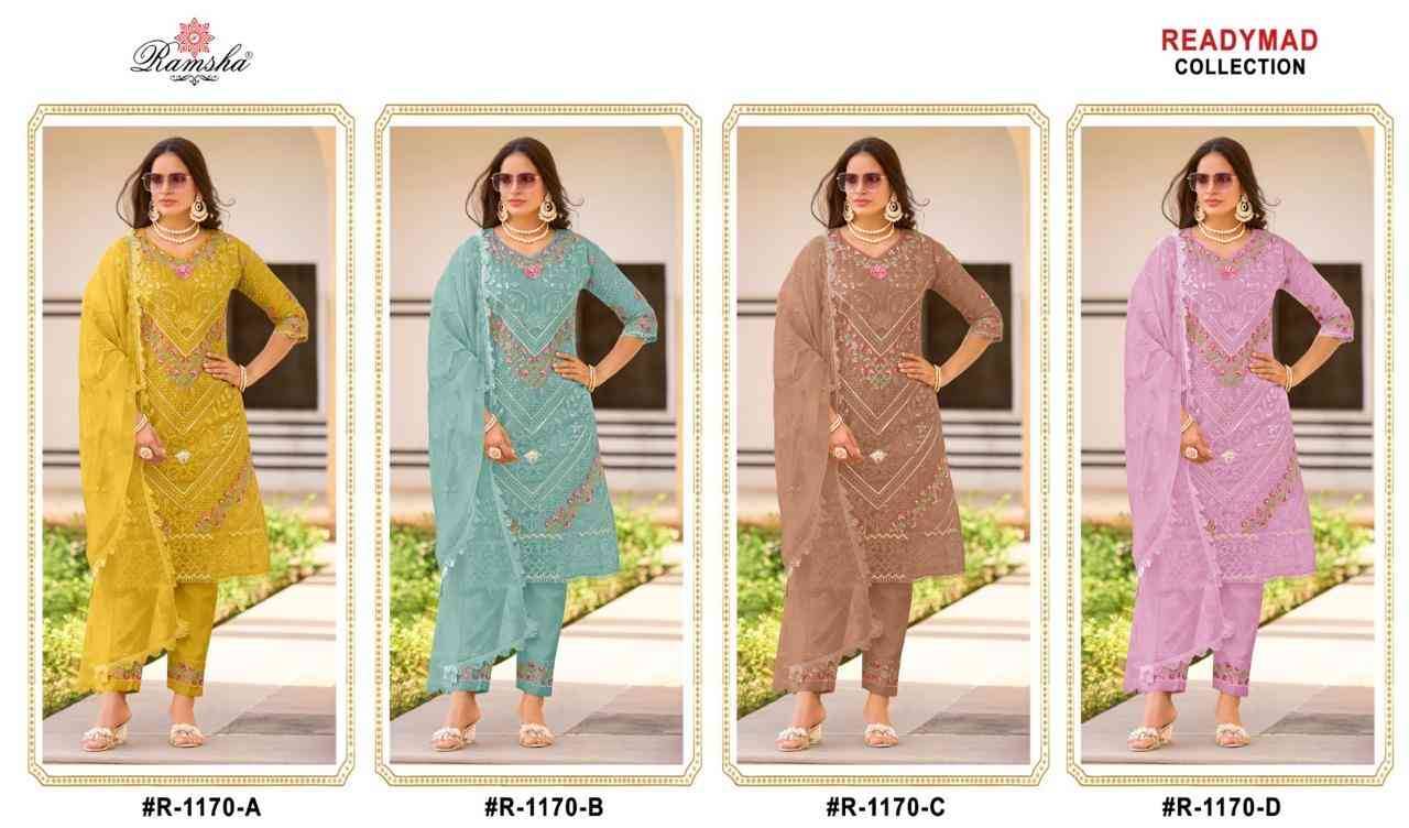 Ramsha 1170 Colours By Ramsha 1170-A To 1170-D Series Beautiful Pakistani Suits Colorful Stylish Fancy Casual Wear & Ethnic Wear Organza Dresses At Wholesale Price