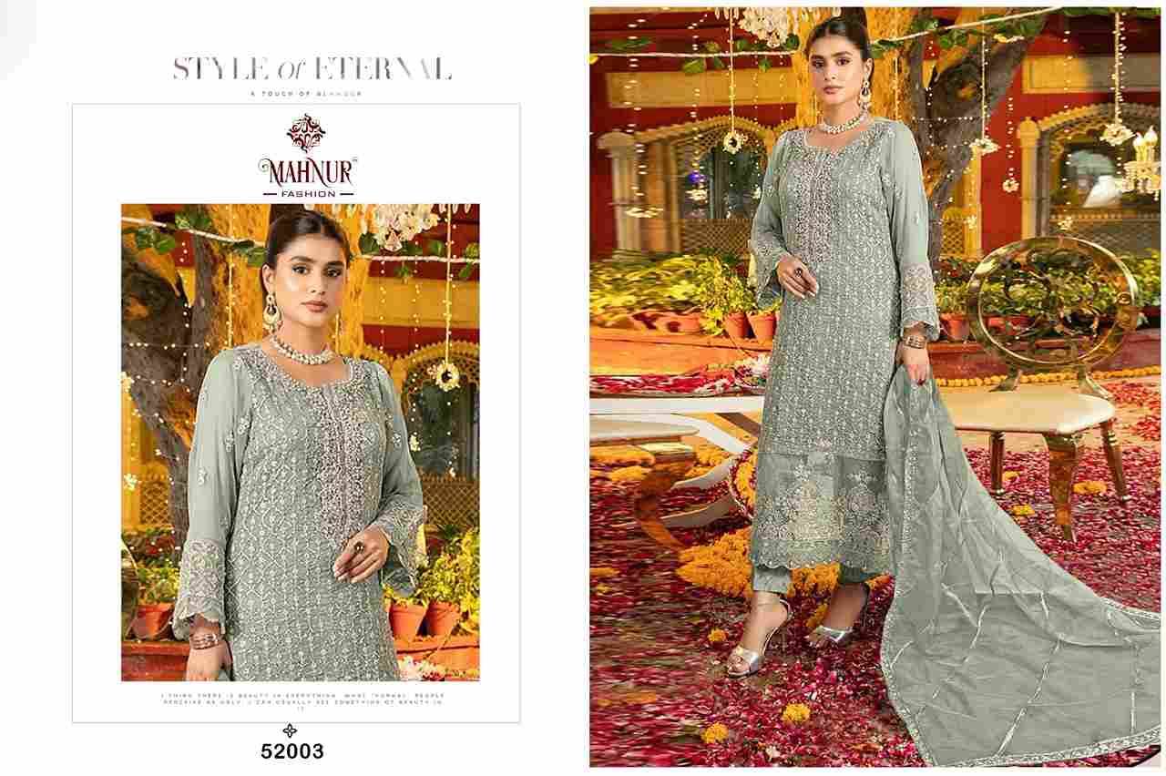 Mahnur Vol-52 By Mahnur Fashion 52001 To 52003 Series Beautiful Pakistani Suits Colorful Stylish Fancy Casual Wear & Ethnic Wear Organza Dresses At Wholesale Price