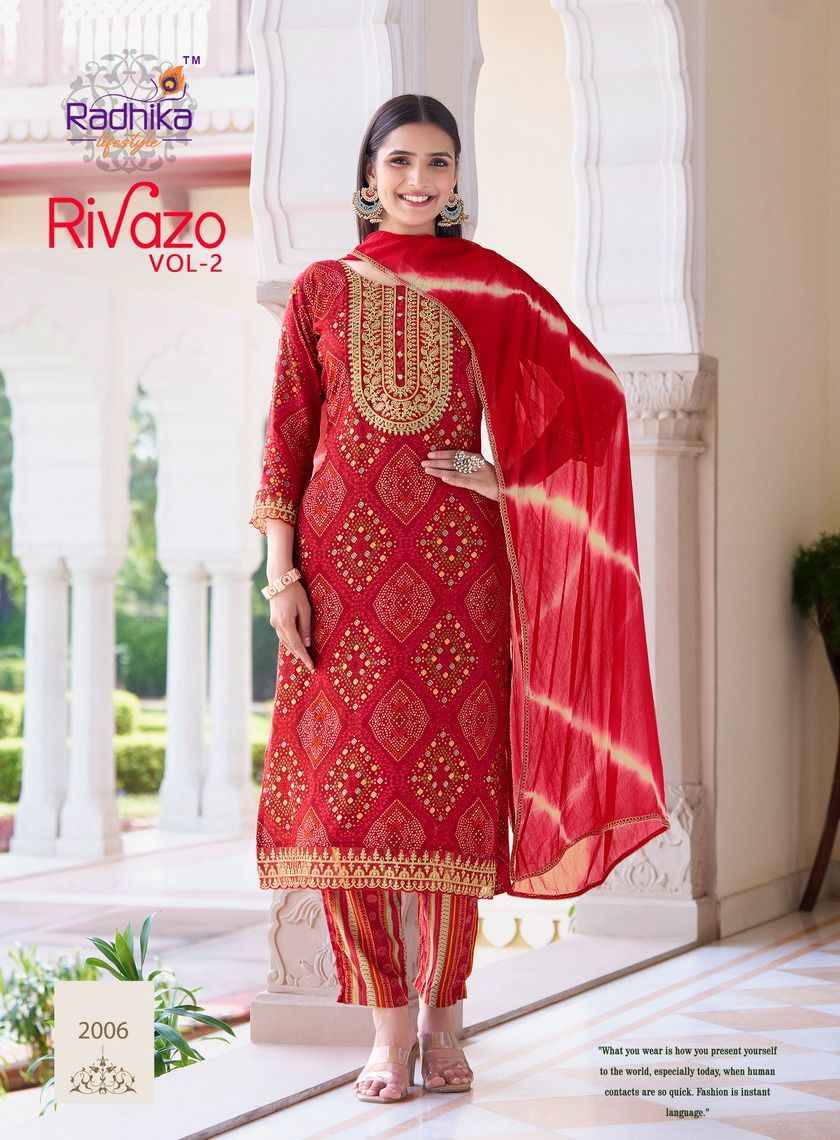 Rivazo Vol-2 By Radhika Lifestyle 2001 To 2006 Series Designer Stylish Fancy Colorful Beautiful Party Wear & Ethnic Wear Collection Rayon Print Dresses At Wholesale Price