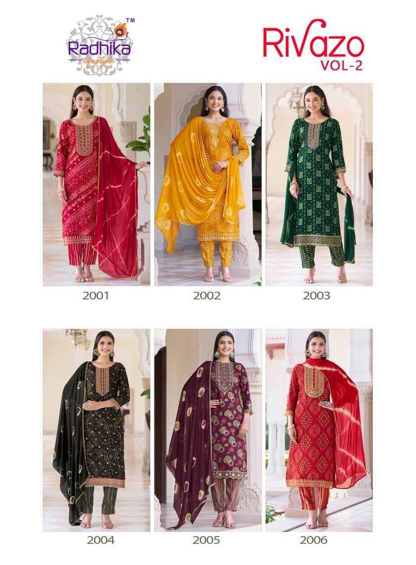 Rivazo Vol-2 By Radhika Lifestyle 2001 To 2006 Series Designer Stylish Fancy Colorful Beautiful Party Wear & Ethnic Wear Collection Rayon Print Dresses At Wholesale Price